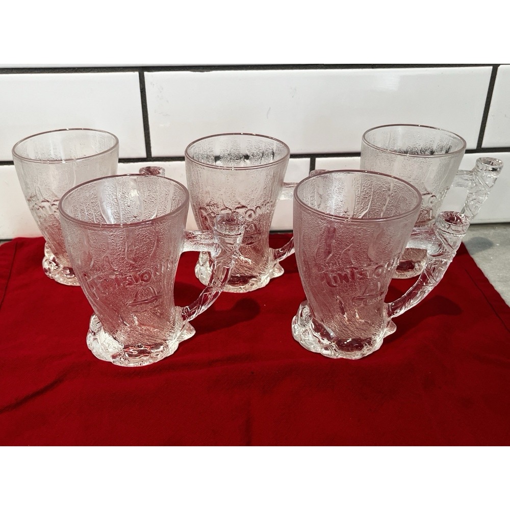 Vintage set of Nine (9) The Flintstones McDonald's Glass Mugs 1993 - Picture 9 of 14